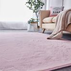 Yumuşak Pembe Suni Tavşan Kürk Parça Halı Kalın Kabarık Tüylü Halı Çocuk Oyun Odası Rahat Yatak Odası Başucu Mat Büyük 200x300 cm Boyut Konfor ve Stil için Mükemmel