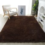 Yumuşak Shaggy Alan Halı Oturma Odası Yatak Çocuk Odası Modern Yıkanabilir Kaymaz Bej Kilim 200x300 cm