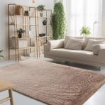 Yumuşak Shaggy Halı 40 x 60 cm - Yıkanabilir Uzun Tüylü Halı Yatak Odası Oturma Odası Çocuk Odası için - Bakımı Kolay - Bej Renk
