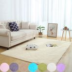 Yumuşak Shaggy Halı 40x60 cm Makinede Yıkanabilir Kaymaz Oturma Odası Yatak Odası Çocuk Odası Bej