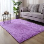 Yumuşak Shaggy Yüksek Tüylü Halı Oturma Odası Yatak Odası Çocuk Odası için Modern Kaymaz Kabarık Yatak Halısı (Mor 200 x 300 cm)