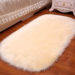 Yumuşak Suni Koyun Derisi Parça Halı Yatak Odası için Peluş Tüylü Halı Koltuk Kılıfı için Rahat Zemin Paspası Bej 70x140 cm (28x55 inç) Mükemmel Ev Dekoru Vurgusu