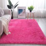 Yumuşak Süper Kadife Oturma Odası Halısı Büyük Uzun Tüylü Halı Yatak Odası Yemek Odası için Yıkanabilir Kaymaz İç Halı Gül 80 x 150 cm