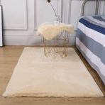 Yumuşak Tavşan Suni Kürk Parça Halı Çocuk Oyun Odası için Shaggy Kalın Kabarık Halı Oturma Odası ve Yatak Odası Bej 200x300 cm