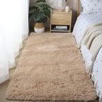 Yumuşak Ultra Peluş İç Mekan Halı Kaymaz Kabarık Oturma Odası Uzun Tüylü Yatak Odası Kabarık İç Halılar Beyaz 120 x 160 cm