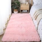Yumuşak Ultra Peluş İç Mekan Halıları Kaymaz Kabarık Halı Uzun Tüylü Oturma Odası Yatak Odası Kabarık Halılar Beyaz 120 x 160 cm