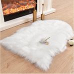 Yumuşak Uzun Tüylü Premium Kalite Yıkanabilir Tekkafa Kuzu Post Shaggy Halı Beyaz - 150 x 250