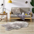 Yumuşak Uzun Tüylü Premium Kalite Yıkanabilir Tekkafa Kuzu Post Shaggy Halı Gri - 120 x 150