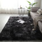 Yumuşak ve Kabarık Alan Halısı Oturma Odası için Süper Yumuşak Peluş Halı Koyu Mor 40 x 60 cm