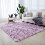 Yumuşak ve Kabarık Fuşya Shaggy Halı 120 x 200 cm Oturma Odası Yatak Odası Yemek Odası Koridor için Kaymaz Modern Peluş Halı Boyalı Düğümlü Uzun Tüylü