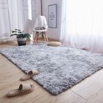 Yumuşak ve Kabarık Geniş Alan Halısı 130 x 220 cm Modern ve Rahat Uzun Tüylü Halı Oturma Odası, Yatak Odası ve Banyo için Kolay Temizlenebilir Haki