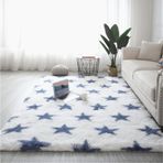 Yumuşak ve Kabarık Gri Shaggy Halı Oturma Odası Yatak Odası Koridor Kaymaz ve Rahat 50x80cm Yıldız Tasarım