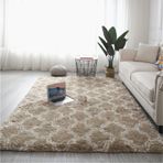 Yumuşak ve Kabarık Gri Uzun Tüylü Oturma Odası Halısı Kaymaz Rahat Shaggy Halı Yatak Odası Oturma Odası Koridor Klasik Tasarım (Haki 50 x 200 cm)
