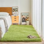 Yumuşak ve Kabarık Shaggy Halı Oturma Odası ve Yatak Odası için Kaymaz Uzun Tüylü Halı Oda Dekoru için Peluş Beyaz Halı 200x120 cm