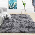 Yumuşak ve Kabarık Tüylü Halı Oturma Odası için Modern Uzun Tüylü Halı Kaymaz İpeksi ve Peluş Battaniye Yatak Odası için Mor 80 x 160 cm