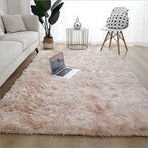 Yumuşak ve Peluş Bej Shaggy Halı 80x120cm Kaymaz Halı Dış Mekan/Oturma Odası/Yatak Odası/Çocuk Odası/Koridor/Ev Dekoru için