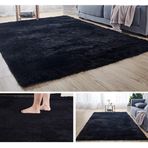 Yumuşak ve Rahat Modern Shaggy Halı Oturma Odası Yatak Odası için Kaymaz Kabarık Zemin Mat Ev Dekoru için Bej 40x60 cm