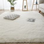 Yumuşak ve Rahat Uzun Tüylü Halı Yemek Odası için Beyaz Renkli Tasarım Ofis Çocuk Odası Banyo için 60x160CM