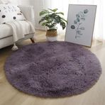 Yumuşak ve Rahat Yuvarlak Shaggy Halı Oturma Odası Yatak Odası Kreş Bej 60 cm