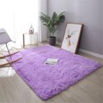 Yumuşak ve Yıkanabilir Shaggy Halı Oturma Odası için Büyük Düz Renk Uzun Tüylü Halı Kaymaz Yatak Odası Halısı Bordo 140x200 cm