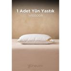 YÜN EVİM Yünevim 1 Adet Doğal Kuzu Boncuk Yünü Yastık 50x70 cm 1000 GR Merinos Kuzu Yünü