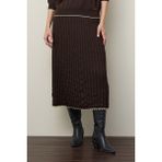 Yün Fitilli Midi Etek - Kahve - S