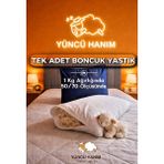 Yüncü Hanım Merinos Boncuk Kuzu Yünü Yastık 1000 gr 50 x 70 cm Ebat - Beyaz