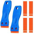 YUNFAN Multifunctional Glue Removal Shovel-Plastic Scraper Tool,Car Sticker Remover,Tape Remover,Glass Sticker Remover,Cleaning Scraper Tool Non Scratch with 100pcs Blades,for Removing Stickers Decals Taping