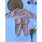 Yuniks Kids Kız Bebek Eşofman Takımı - Açık Somon - Bej - 12 - 18 Ay