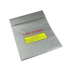 YUNIQUE GREEN-CLEAN-POWER - LiPo Guard Yangına Dayanıklı Çanta | Yüksek Dayanımlı Cam Elyafı, Ateşe Dayanıklı | Piller, Belgeler için Uygun | 23x18cm, Gümüş, Alev Geciktirici Fiber