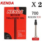 Yunjin Shop 700X23-25C-60L-FV Stili 2 Adet Kenda Bisiklet Iç Tüp .c Mtb Yol Bisikleti Lastiği Butil Kauçuk Bisiklet Tüpü Lastiği .c Presta Schrader (Yurt Dışından) - Renkli - 1