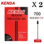 Yunjin Shop 700X23-25C-80L-FV Stili 2 Adet Kenda Bisiklet Iç Tüp .c Mtb Yol Bisikleti Lastiği Butil Kauçuk Bisiklet Tüpü Lastiği .c Presta Schrader (Yurt Dışından) - Renkli - 1