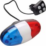 Yunjin Shop Bir Stil 6 LED Bisiklet Elektronik Hoparlör Taşınabilir Bisiklet Polis Ön Işık Uyarı Sireni Bisiklete Binme Elektrikli Korna Çan Dönüş Sinyali (Yurt Dışından) - Renkli