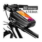 Yunjin Shop X2 Beyaz Logo Stili Vahşi Adam Bisiklet Kafa Tüp Bisiklet Bisiklet Gidon Cep Cep Telefonu Çanta Kılıf Tutucu Ekran Telefon Montaj Çanta Kılıf Için 6.9in (Yurt Dışından)