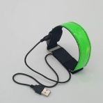 Yunjin Shop Yeşil USB Stili Doğa Sporları Gece Koşu Kol Bandı LED Işık USB Şarj Edilebilir Emniyet Kemeri Kol Bacak Uyarı Bilekliği Bisiklet Bisiklet Bisiklet Işığı (Yurt Dışından)