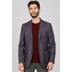 Yünsa Erkek Ekoseli Spor Yün Ceket 2661000 Bordo - 48