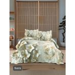 Yünteks Örtüm Çift Kişilik Kapitone Yatak Örtüsü - Krem - Yeşil - 250 x 260 cm