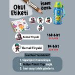 Yunus Copy Okul Etiketi Kalem Defter Etiketi Karizma Çocuk Özel Isim Yazılabilen Etiket - 252ADET - Çok Renkli