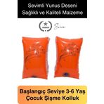 Yunus Desenli Güvenli 3-6 Yaş Çocuklar İçin Yüzme Kolluk Deniz Havuz Şişme Kolluğu Yüzücü Hava Odalı