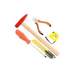 Yunuskayatek Tornavida,Çekiç,Mini Pense,Maket Bıçağı,Şerit Metre 5 Parça Alet Seti