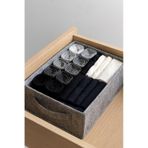 Yunusoğlu Home Dolap İçi Çamaşır Oyuncak Düzenleyici Keçe Saklama Kutusu Sepet Organizer 38x25x13 Cm Gri