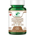 Yurdavit Potasyum Magnezyum Kalsiyum Çinko Vitamin D3 100 Tablet