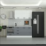 Yurkan 210 Cm Mutfak Dolabı Mdf Kapak Tezgah Dahil Yrkn210 98 Gri