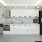 Yurkan 310 cm Modern Mutfak Dolabı Mdf Kapak 3 Çekmeceli Beyaz Tezgah Dahil