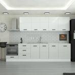Yurkan 310 cm Modern Mutfak Dolabı MDF Kapak Gümüş Renk 11 Parça Yüksek Kalite Depolama YRKN310 100
