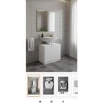 Yurkur Mobilya Beyaz Renkli Ayaklı Lavabo Dolabı 001 Sunta Malzeme ile Minimalist Stil ve 4 Raf Özelliği