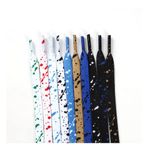 Yurosiay 10 çift renkli baskılı ayakkabı bağcığı, 0,8 cm genişliğinde, düz ayakkabı bağcığı, Splash Ink bağcık, yedek yırtılmaz, yıkanabilir, ayakkabı bağcığı, düz, yelken bezi ayakkabı, spor ayakkabı
