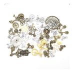 Yurosiay 100g metal kolye takı çok renkli antika kolye vintage metal boncuklar steampunk kolye DIY kolye zanaat kolye tılsım seti takı kolye bilezik bisiklet için kolye