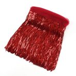 Yurosiay 5 Yard × 20 cm payetli püsküllü kesim payetler püsküller kesim püsküllü şerit payetler dans püskülleri payetler püsküller etek kostüm dikiş el işi için kırmızı