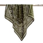Yurosiay Atkı Kadın Vintage Baskılı Atkı Muslin Yumuşak Pamuk Keten Kadın Şalı Hafif Renkli Kare Şal Başörtüsü İpek Şal Moda Küçük Pamuklu Bez 68×68cm Ordu Yeşili, asker yeşili, 68×68cm